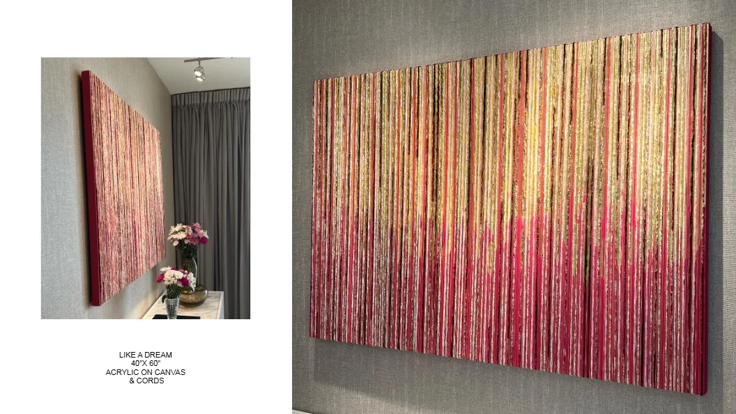 Like a Dream — 40x60 inch kinetic string art by Alessandra Meskita, acrylic on canvas and cords