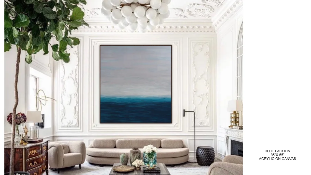 Blue Lagoon — 65x65 inch acrylic on canvas by Alessandra Meskita