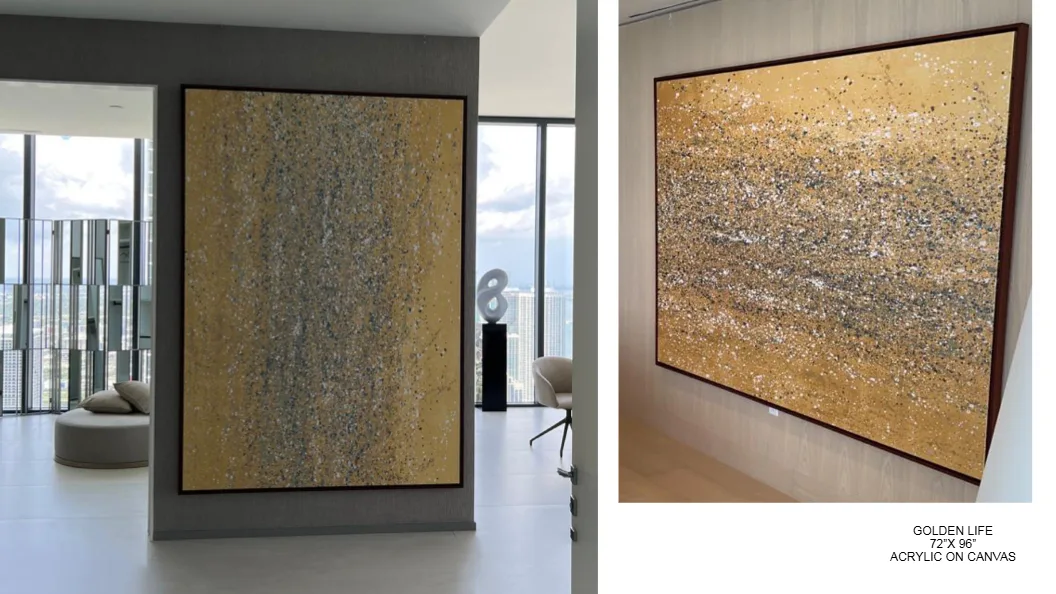 Golden Life — 72x96 inch acrylic on canvas by Alessandra Meskita