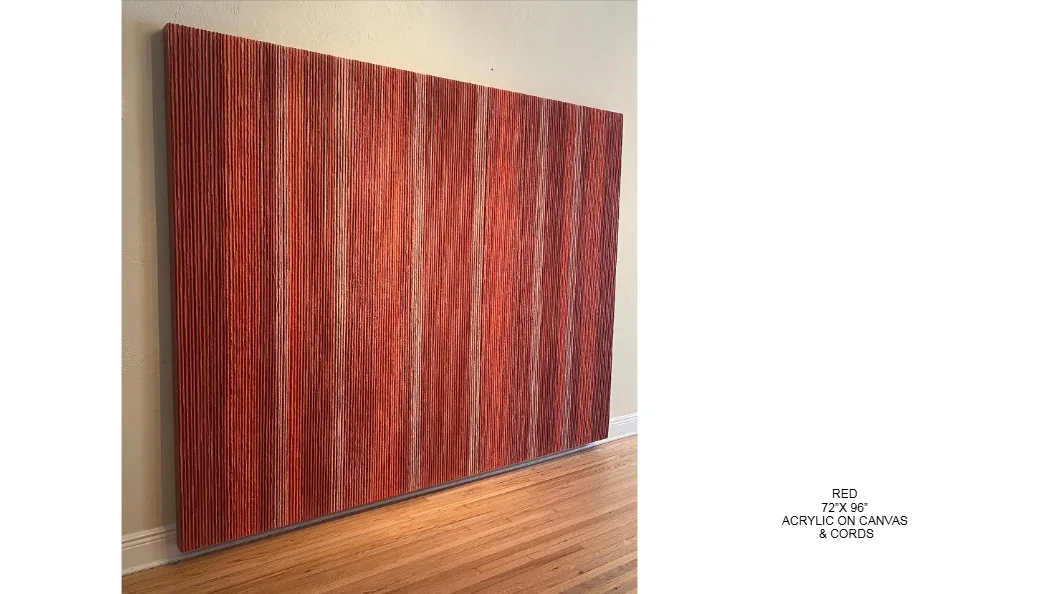 Red — 72x96 inch kinetic string art by Alessandra Meskita, acrylic on canvas and cords