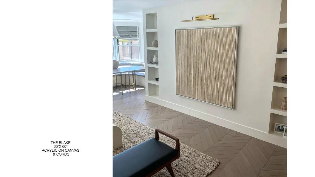 The Blake — 60x60 inch kinetic string art by Alessandra Meskita, acrylic on canvas and cords